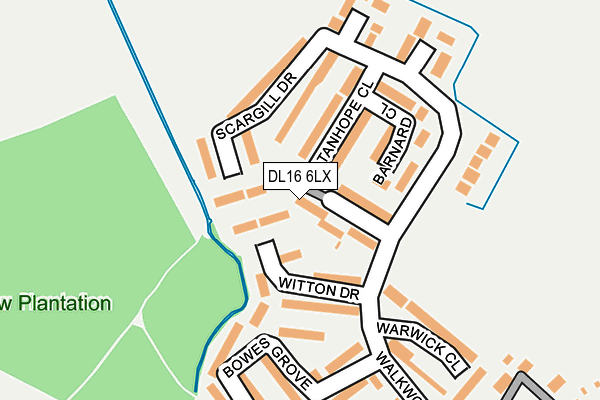 DL16 6LX map - OS OpenMap – Local (Ordnance Survey)