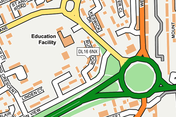 DL16 6NX map - OS OpenMap – Local (Ordnance Survey)