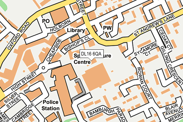 DL16 6QA map - OS OpenMap – Local (Ordnance Survey)