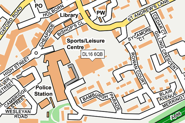 DL16 6QB map - OS OpenMap – Local (Ordnance Survey)