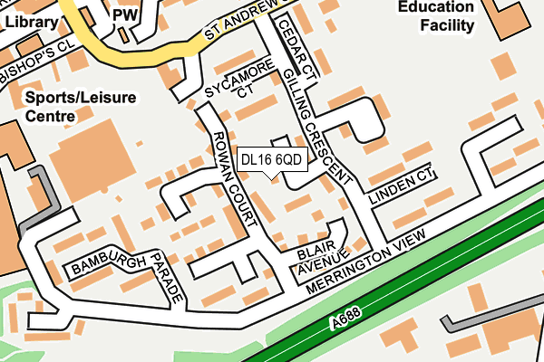 DL16 6QD map - OS OpenMap – Local (Ordnance Survey)