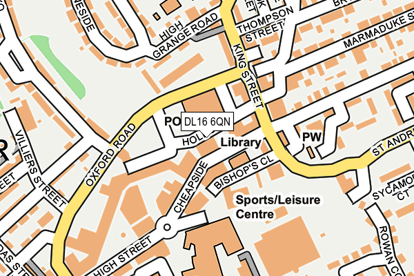 DL16 6QN map - OS OpenMap – Local (Ordnance Survey)