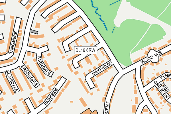 DL16 6RW map - OS OpenMap – Local (Ordnance Survey)