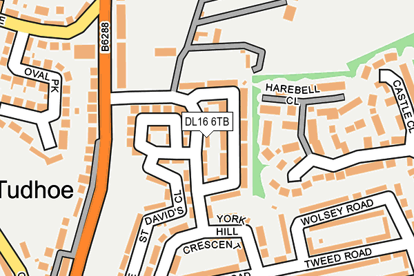 DL16 6TB map - OS OpenMap – Local (Ordnance Survey)