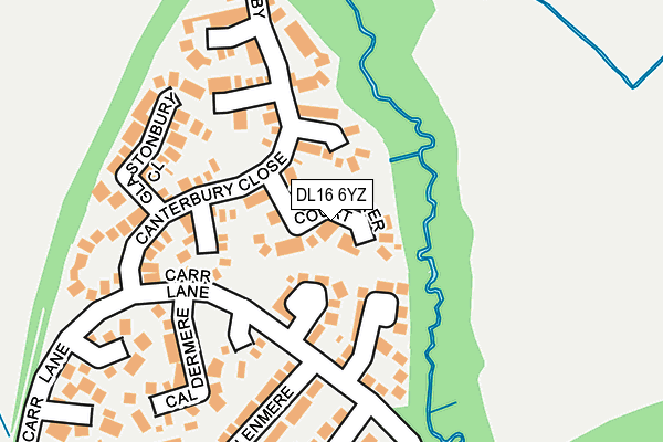 DL16 6YZ map - OS OpenMap – Local (Ordnance Survey)