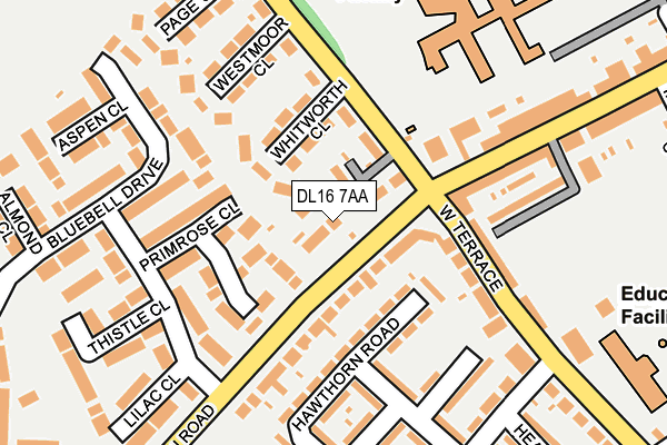DL16 7AA map - OS OpenMap – Local (Ordnance Survey)