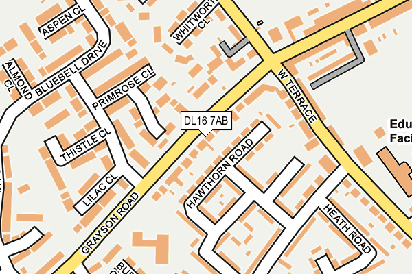 DL16 7AB map - OS OpenMap – Local (Ordnance Survey)