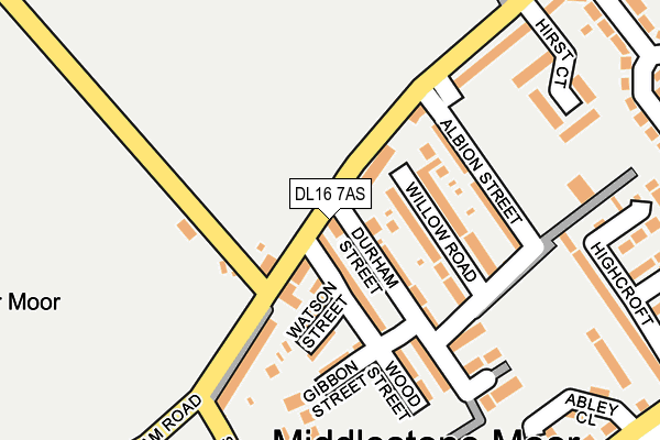 DL16 7AS map - OS OpenMap – Local (Ordnance Survey)