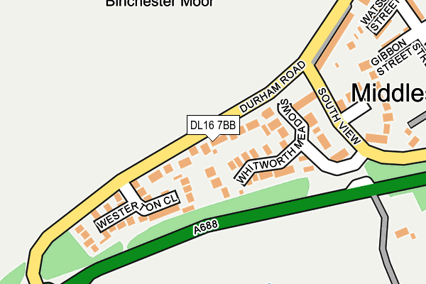 DL16 7BB map - OS OpenMap – Local (Ordnance Survey)