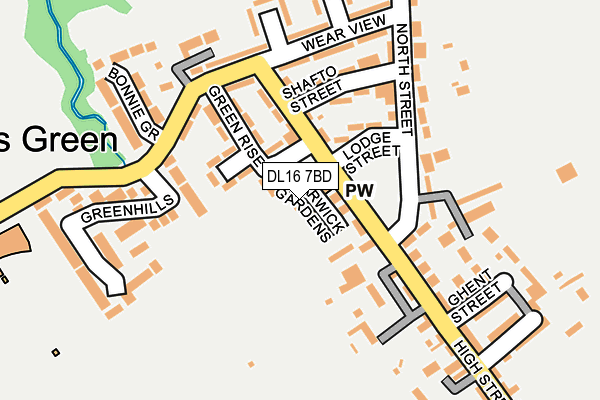 DL16 7BD map - OS OpenMap – Local (Ordnance Survey)