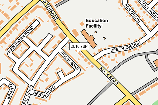 DL16 7BP map - OS OpenMap – Local (Ordnance Survey)