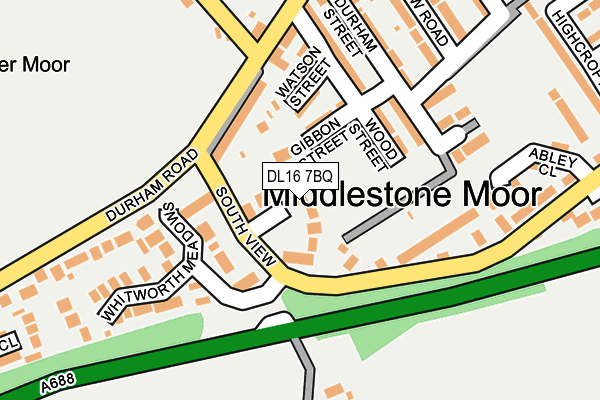DL16 7BQ map - OS OpenMap – Local (Ordnance Survey)
