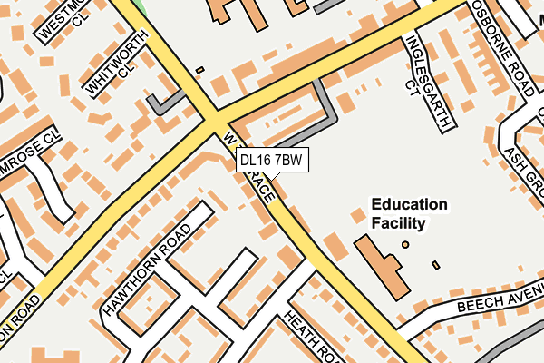 DL16 7BW map - OS OpenMap – Local (Ordnance Survey)