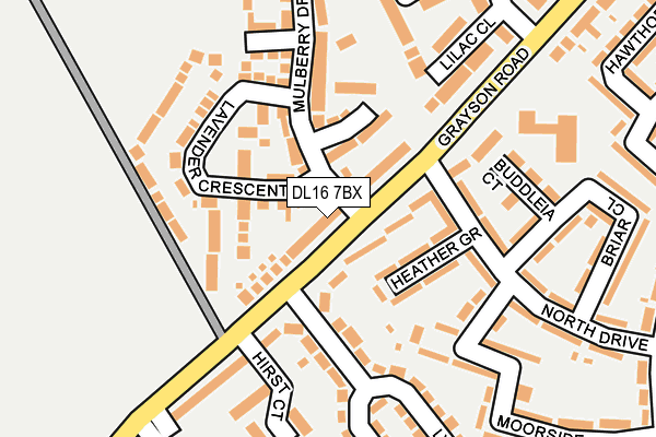 DL16 7BX map - OS OpenMap – Local (Ordnance Survey)