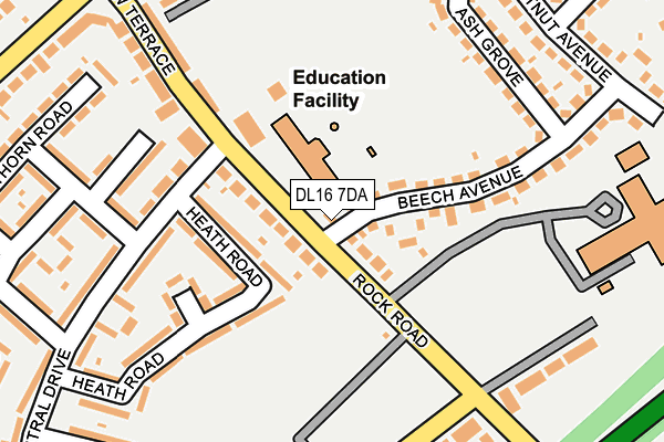 DL16 7DA map - OS OpenMap – Local (Ordnance Survey)