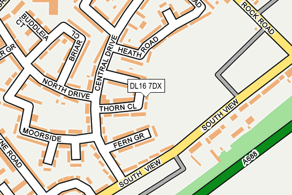 DL16 7DX map - OS OpenMap – Local (Ordnance Survey)
