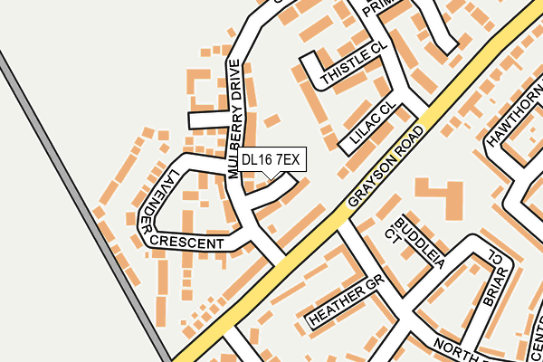 DL16 7EX map - OS OpenMap – Local (Ordnance Survey)