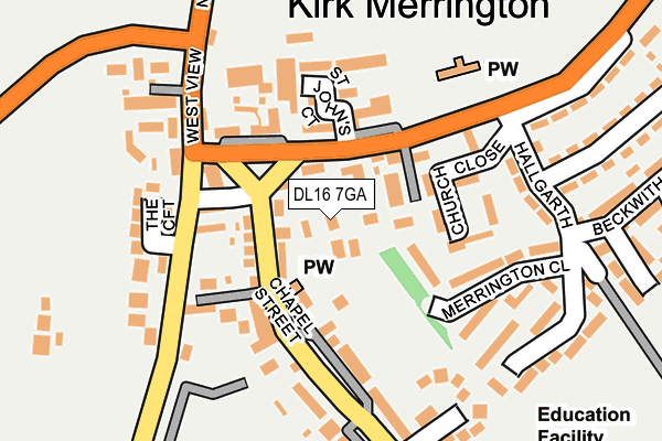 DL16 7GA map - OS OpenMap – Local (Ordnance Survey)