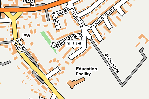 DL16 7HU map - OS OpenMap – Local (Ordnance Survey)