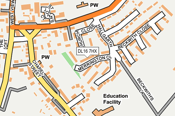 DL16 7HX map - OS OpenMap – Local (Ordnance Survey)