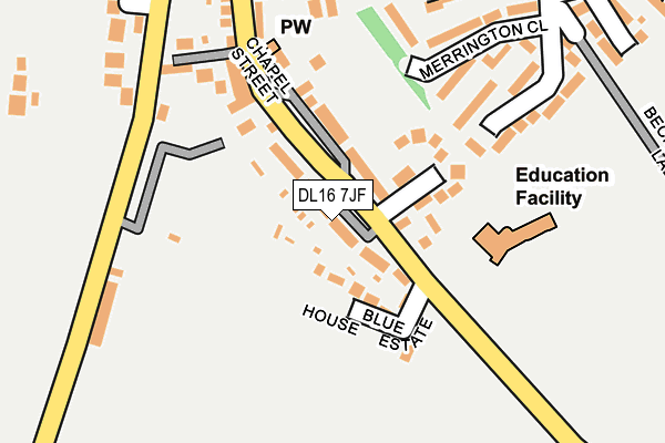 DL16 7JF map - OS OpenMap – Local (Ordnance Survey)