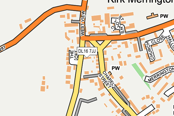 DL16 7JJ map - OS OpenMap – Local (Ordnance Survey)