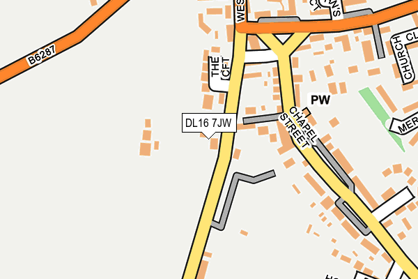 DL16 7JW map - OS OpenMap – Local (Ordnance Survey)