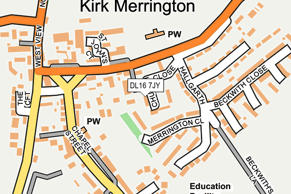 DL16 7JY map - OS OpenMap – Local (Ordnance Survey)