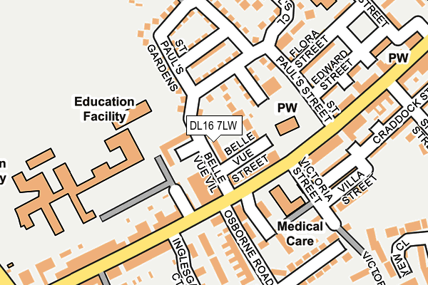 DL16 7LW map - OS OpenMap – Local (Ordnance Survey)