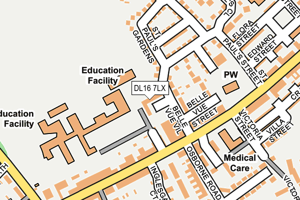 DL16 7LX map - OS OpenMap – Local (Ordnance Survey)