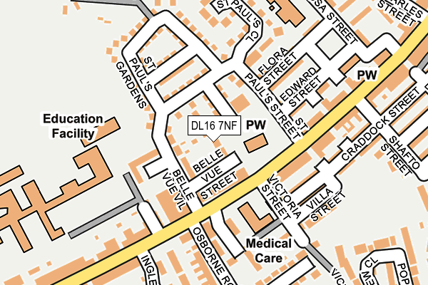 DL16 7NF map - OS OpenMap – Local (Ordnance Survey)