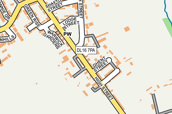 DL16 7PA map - OS OpenMap – Local (Ordnance Survey)