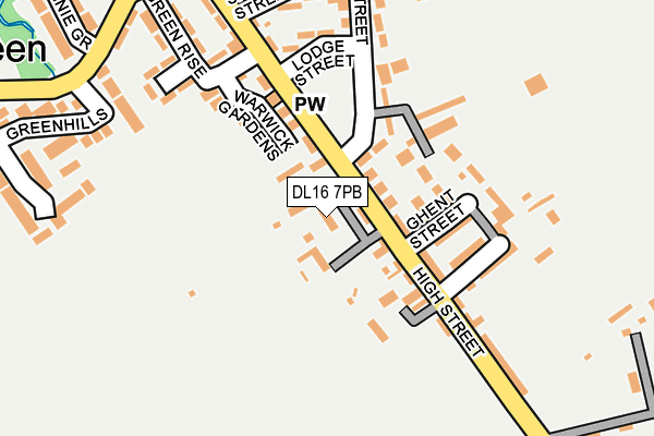 DL16 7PB map - OS OpenMap – Local (Ordnance Survey)