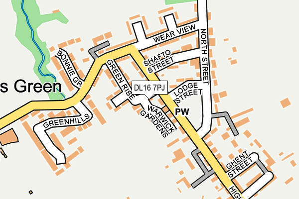 DL16 7PJ map - OS OpenMap – Local (Ordnance Survey)