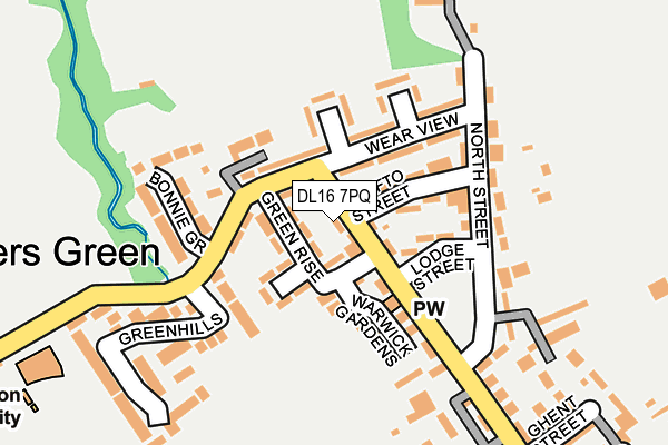 DL16 7PQ map - OS OpenMap – Local (Ordnance Survey)