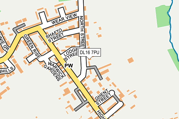 DL16 7PU map - OS OpenMap – Local (Ordnance Survey)