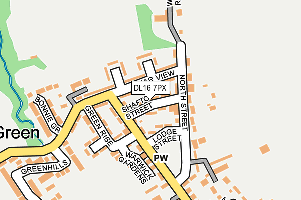 DL16 7PX map - OS OpenMap – Local (Ordnance Survey)