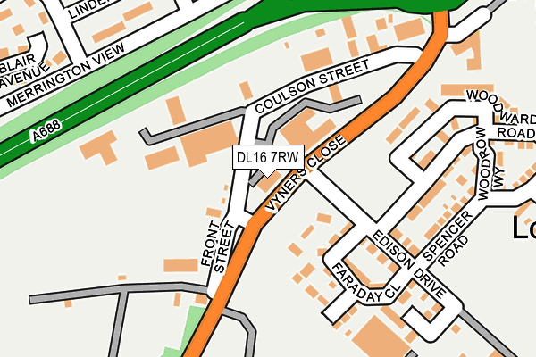 DL16 7RW map - OS OpenMap – Local (Ordnance Survey)