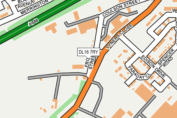 DL16 7RY map - OS OpenMap – Local (Ordnance Survey)