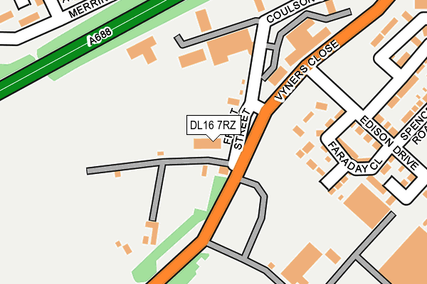 DL16 7RZ map - OS OpenMap – Local (Ordnance Survey)