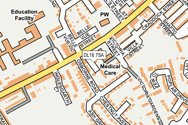 DL16 7SA map - OS OpenMap – Local (Ordnance Survey)