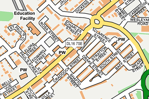 DL16 7SE map - OS OpenMap – Local (Ordnance Survey)