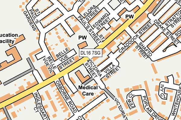 DL16 7SG map - OS OpenMap – Local (Ordnance Survey)