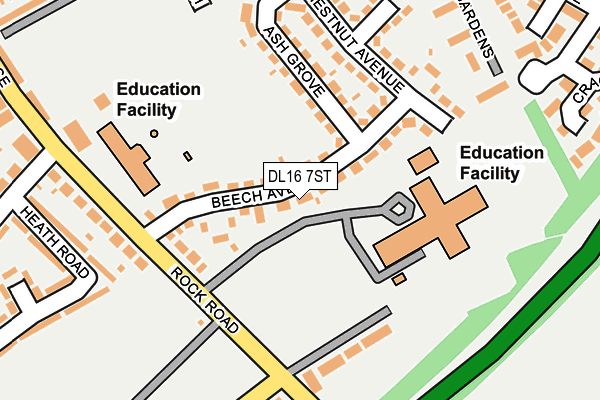 DL16 7ST map - OS OpenMap – Local (Ordnance Survey)