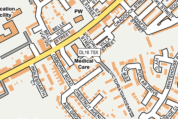 DL16 7SX map - OS OpenMap – Local (Ordnance Survey)