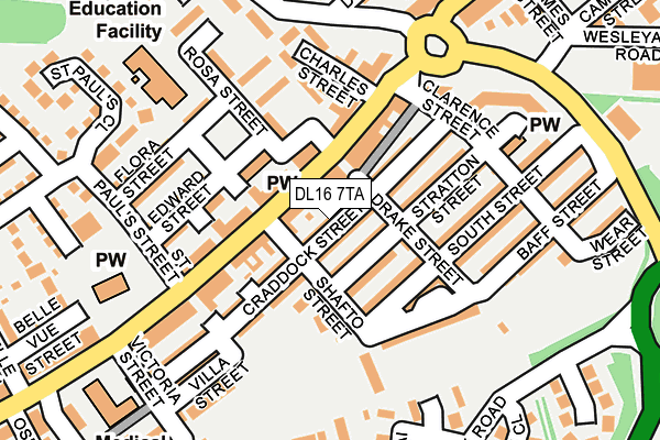 DL16 7TA map - OS OpenMap – Local (Ordnance Survey)