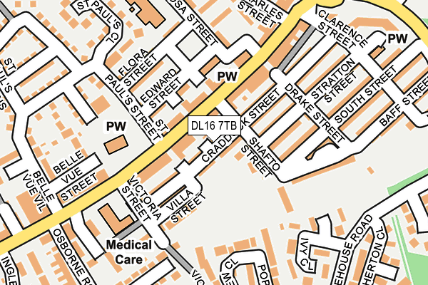 DL16 7TB map - OS OpenMap – Local (Ordnance Survey)