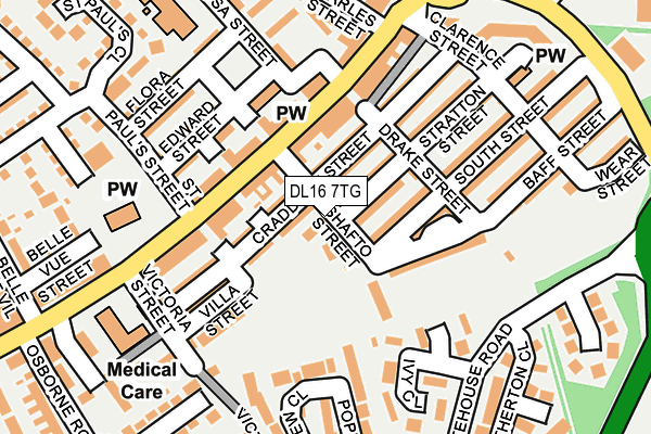 DL16 7TG map - OS OpenMap – Local (Ordnance Survey)