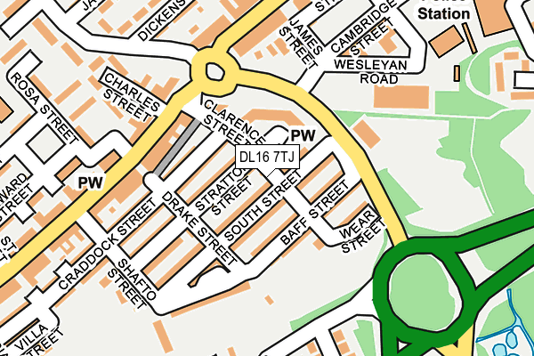 DL16 7TJ map - OS OpenMap – Local (Ordnance Survey)