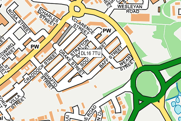 DL16 7TU map - OS OpenMap – Local (Ordnance Survey)